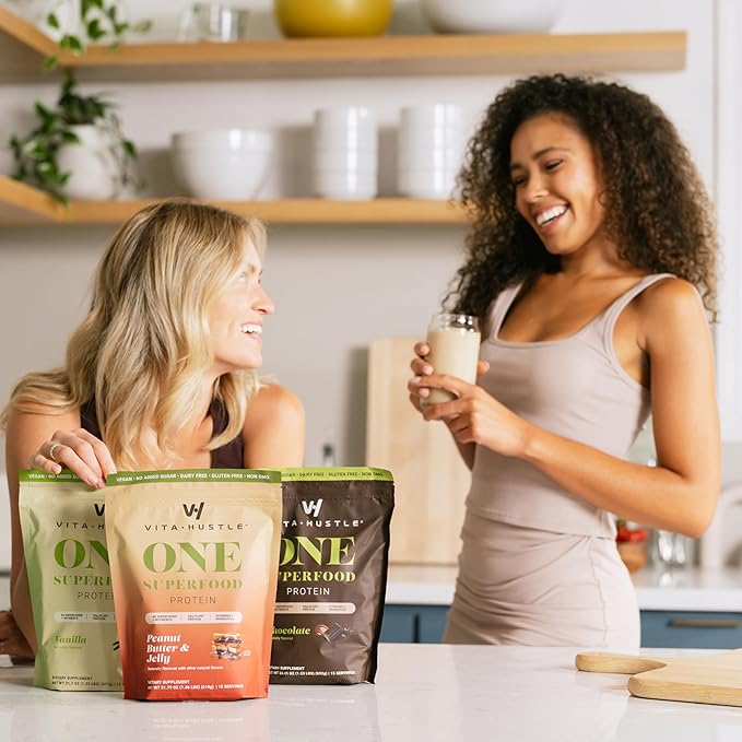VitaHustle ONE Meal Replacement Shake - Plant Based Protein Powder by Kevin Hart - Vegan, Meal