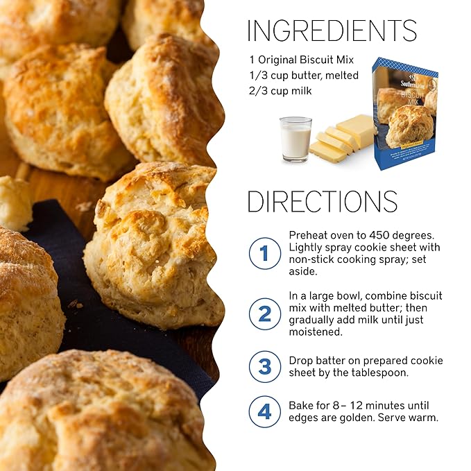Southern Living Gourmet Original Biscuit Mix, Easy-to-Bake Delight, Dinner Biscuits, Breakfast