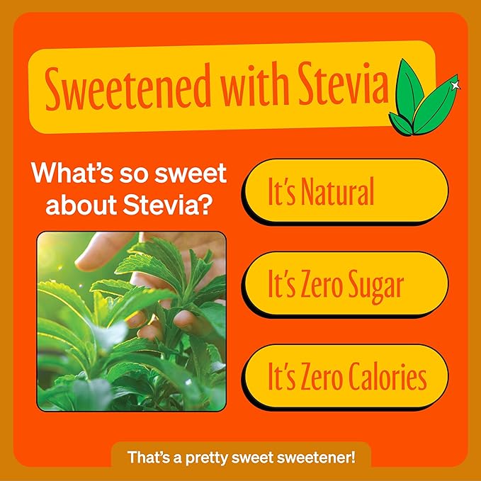 Zevia Zero Sugar Soda, Orange, 12 oz Cans (8-Pack) ??Naturally Sweetened, Non-GMO Project Verified