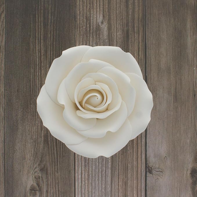 Global Sugar Art Rose Sugar Cake Flowers Jumbo White, 1 Count by Chef Alan Tetreault