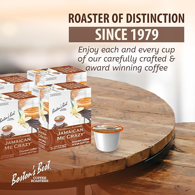 Boston’s Best - Jamaican Me Crazy Flavored Delicious Gourmet Coffee, Compatible with Keurig Coffee