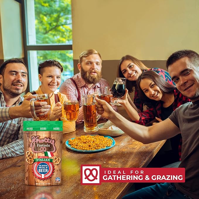 Knotty Pretzels ?쏷he Official Pretzel of Beer??7.5 oz Individual Seasoned Pretzels in Resealable