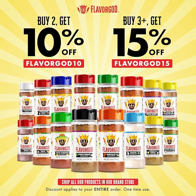Chicken & Waffles Seasoning Topper Mix, 2 Bottles by Flavor God - Premium All Natural & Healthy