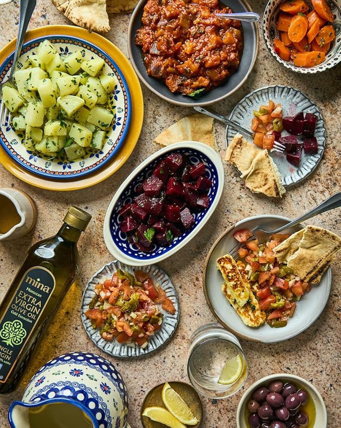 Mina Olive Oil Extra Virgin 169 Fl Oz, New Harvest, Polyphenol Rich Olive Oil for Cooking, Moroccan