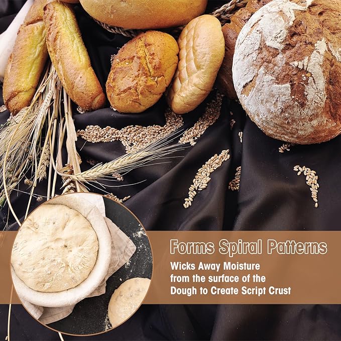 Gejoy 20 Sets Bread Proofing Baskets Bulk Shaped Banneton Dough Proofing Bowls Kit with Cloth Liner