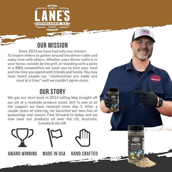 Lane's Sweet Tea Turkey Brine, All-Natural Sweet Chicken Brine for Turkey, Goes Well with Pork
