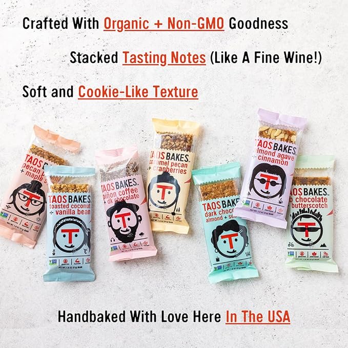 Taos Bakes Snack Bars - Toasted Coconut + Vanilla Bean - Gluten-Free, Non-GMO Granola Bars