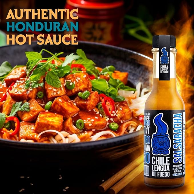 Hot Sauce | Chile Lengua de Fuego (Pack of 1, Salsaracha) – Garlic & Jalapeño Sriracha-Style Hot