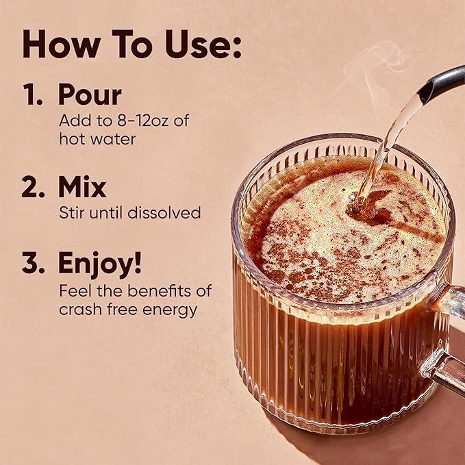 IQJOE Mushroom Coffee Packets (40 Servings) Lion’s Mane, Magtein Magnesium, Antioxidants