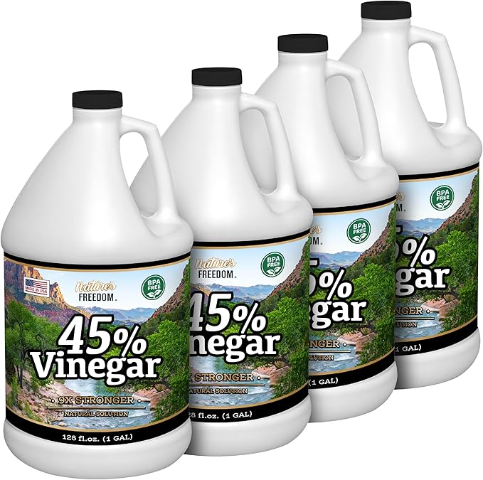 Nature's Freedom 45% Concentrated Vinegar, 4 Gallons - Dilutes to 36 Gallons - 9x Strength