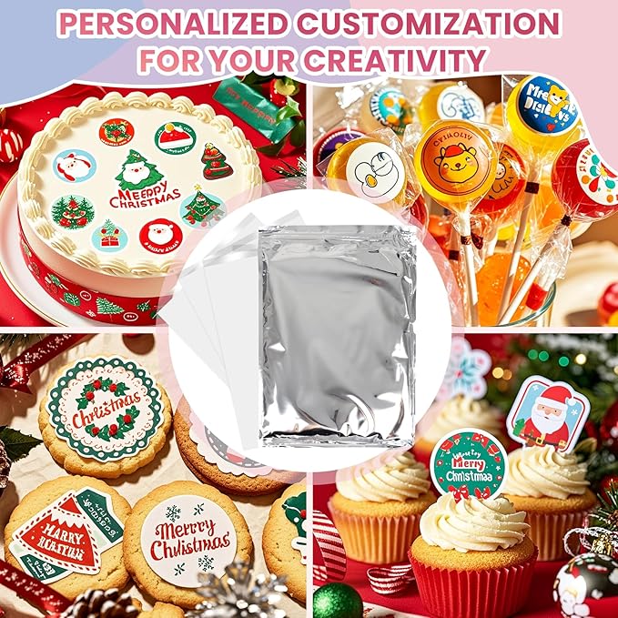Derzio 25 pcs A4 11.7" x 8.3" Frosting Sheets, Icing Sheets, Edible Paper for Cakes Printable
