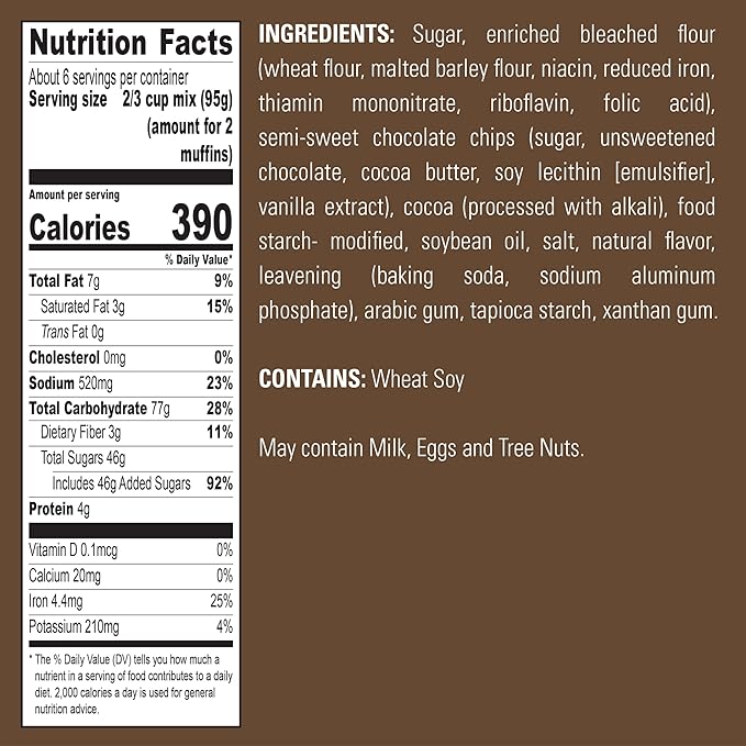Krusteaz Muffin Mix, Double Chocolate Muffin Mix, Made with Real Chocolate Chips & No Artificial