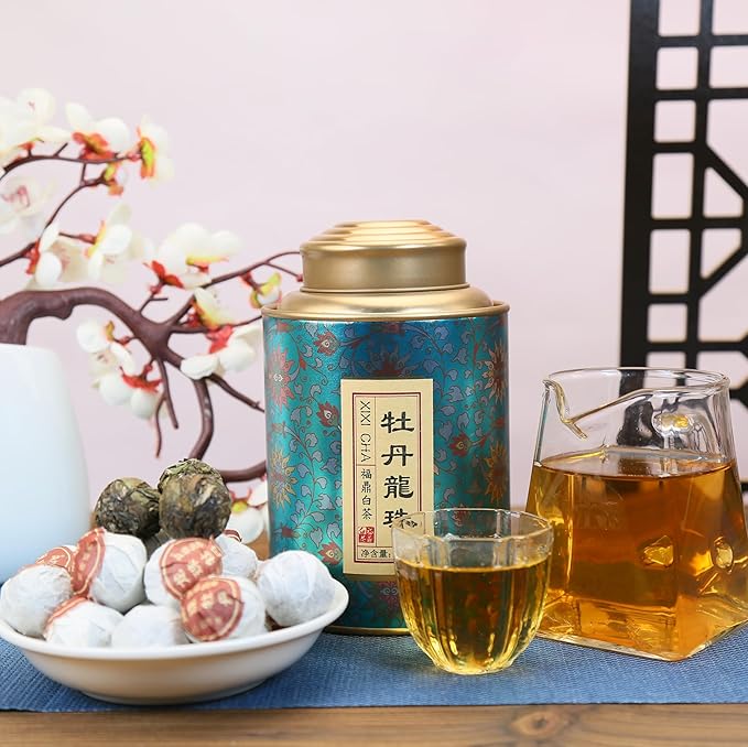 XIXICHA White Peony Tea White Tea Pearls 2013Yr Bai Mu Dan Aged White Tea Loose Leaf Fuding White