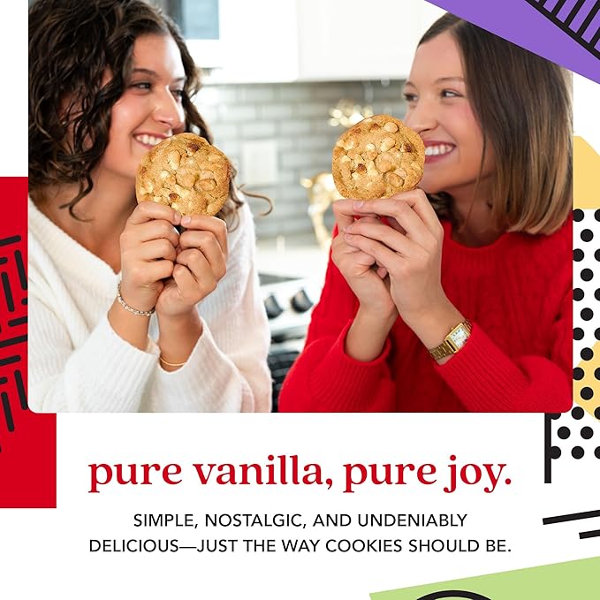 David's Cookies Fresh Baked Decadent Jumbo Vanilla Chip Macadamia Nut Cookies – 2lb Gift Basket Tin
