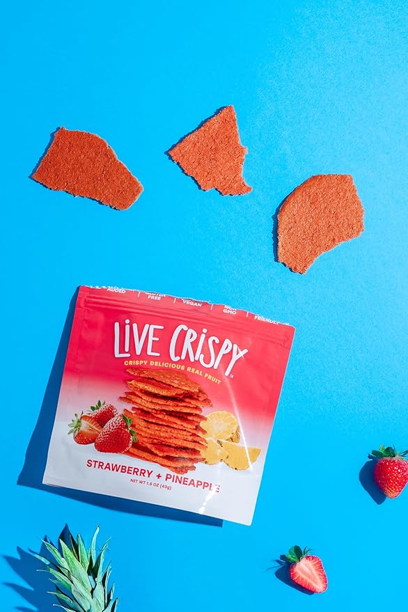 Live Crispy Fruit Chips - Pineapple-Powered Snack Packed with 100% Natural Fruit