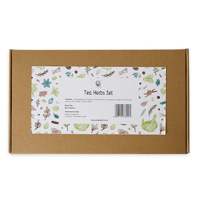 Loose Leaf Herbal Tea Set ??8 Premium Herbs - Up to 450 Cups - Ginger, Turmeric, Lemongrass