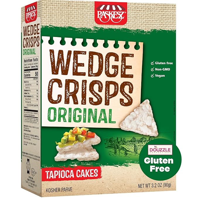 DOUzzle Gluten Free Crackers, Wedge Crisps Original Tapioca Cakes, Rice & Corn Cake Alternative (1