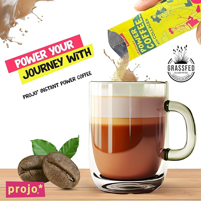 Projo* Power Coffee – Instant Coffee with 11g Protein – Grass-Fed Hydrolyzed Bovine Collagen &