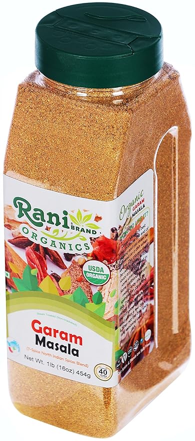Rani Organic Garam Masala (7-Spice North Indian Spices Blend) 16oz (1lb) 454g PET Jar ~ All Natural