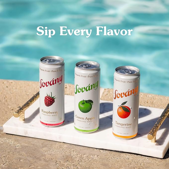 Sovány Sparkling Water, Tangerine, Seltzer Water Drinks, USDA Organic, Made With Real Fruit