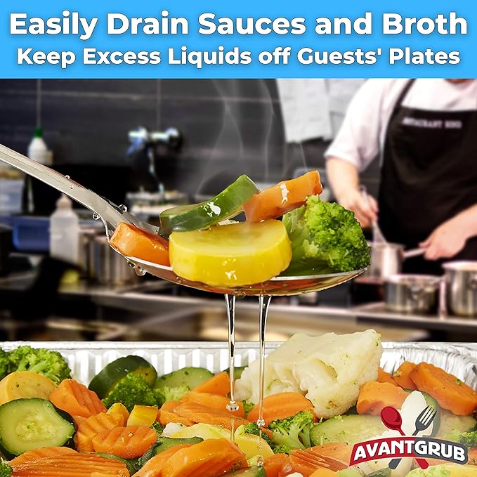 Super Strong, Ergonomic 11 in Serving Spoon 1 Pk. Big, Solid Stainless Steel Spoons for Cooking