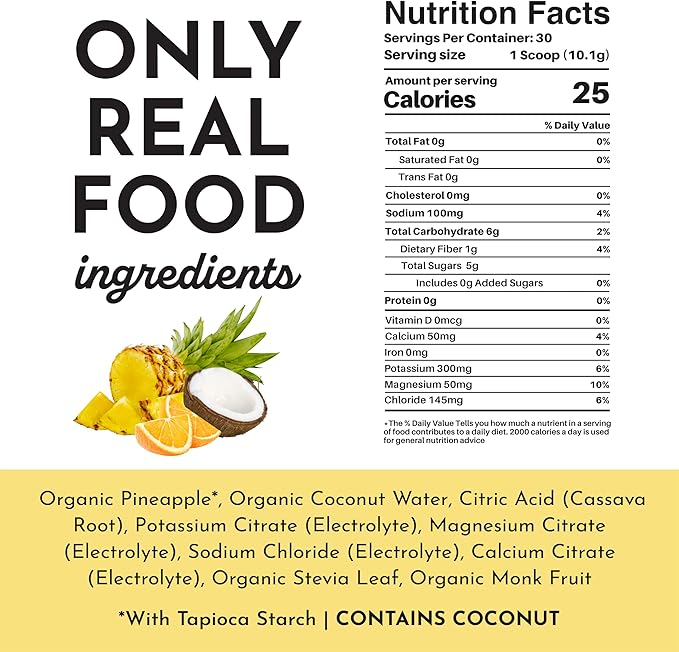 Tropical Paradise Electrolytes ??30-Serving Hydration Drink Mix with Coconut Water & Trace Minerals