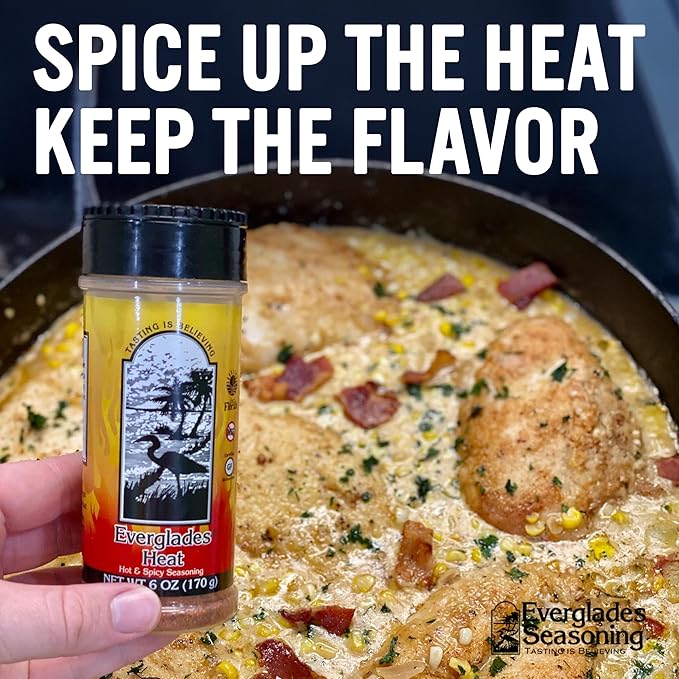 Everglades Heat Seasoning Spicy Blend for Chicken Wings, Chili, Fish & Fries, Add Zest with Red