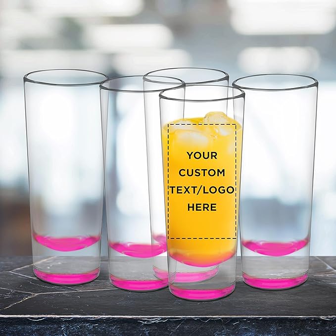Custom Cordial Shooter Shot Glasses 2 oz. Set of 100, Personalized Bulk Pack - Great for Birthdays