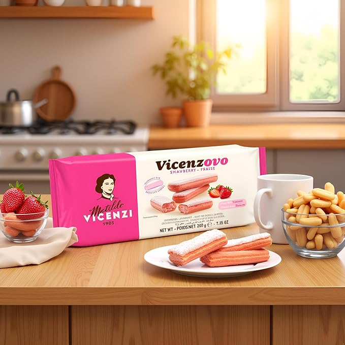 Matilde Vicenzi Vicenzovo Pink Ladyfingers 14.10oz - Italian Strawberry Biscuits, Ladyfingers