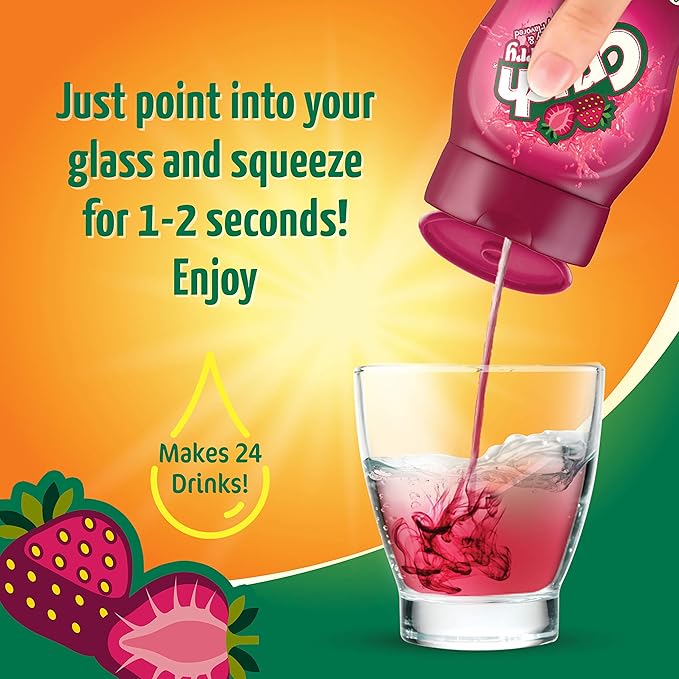 Crush, Strawberry, Liquid Water Enhancer - New, Better Taste! (4 Bottles, Makes 96 Flavored Water