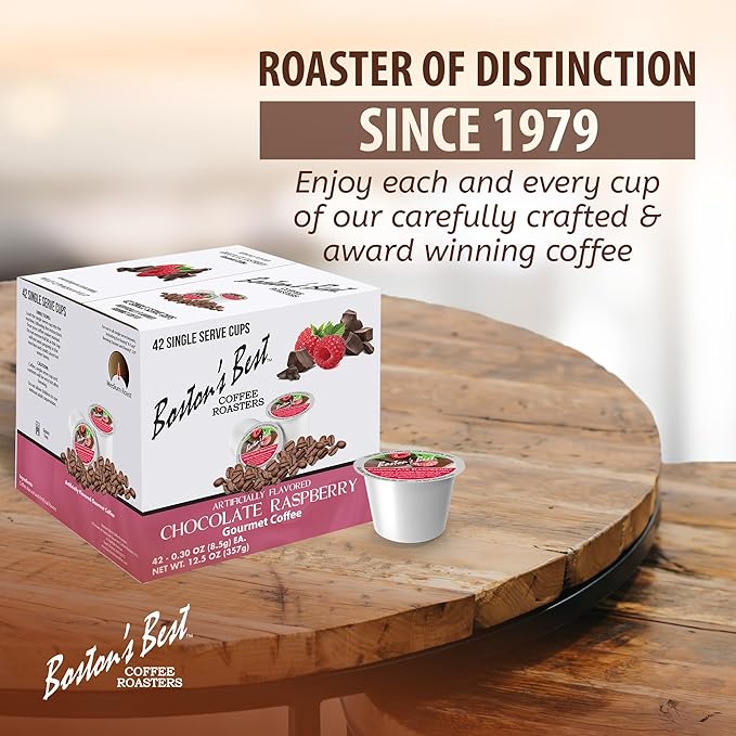 Boston’s Best - Chocolate Raspberry Flavored Coffee Medium Roast Gourmet, Compatible with Keurig