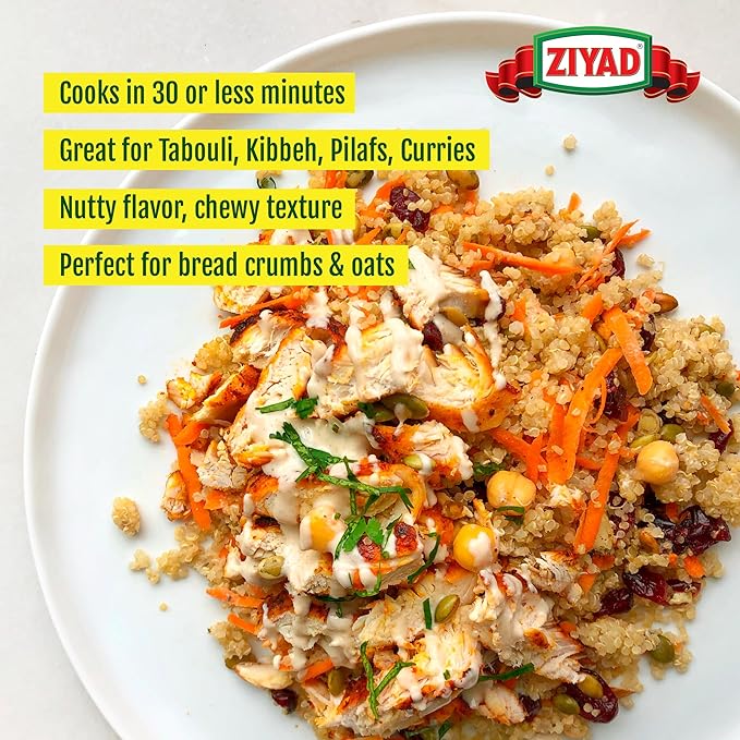 Ziyad Cracked Wheat Number 2 Medium Bulgur, Bread Filler Perfect for Bread Crumbs, Oats, Tabouli
