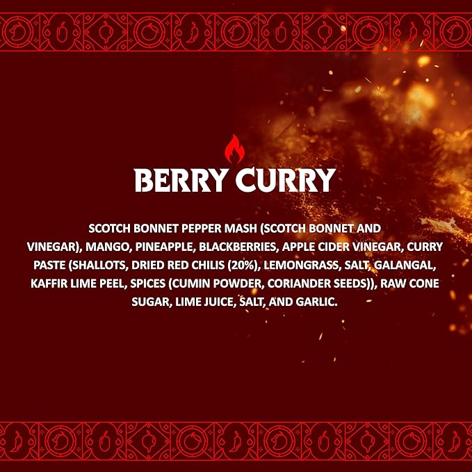 Hot Sauce | Chile Lengua de Fuego (Pack of 2, Berry Curry) – Medium Heat Fruit & Curry Sauce with