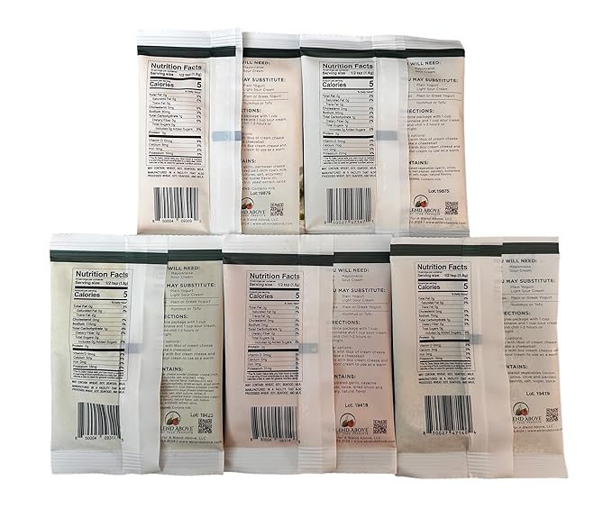 A Blend Above Best Sellers Dip Mix 5 Pack Includes Roasted Garlic Parmesan, Maui Onion, Garlic