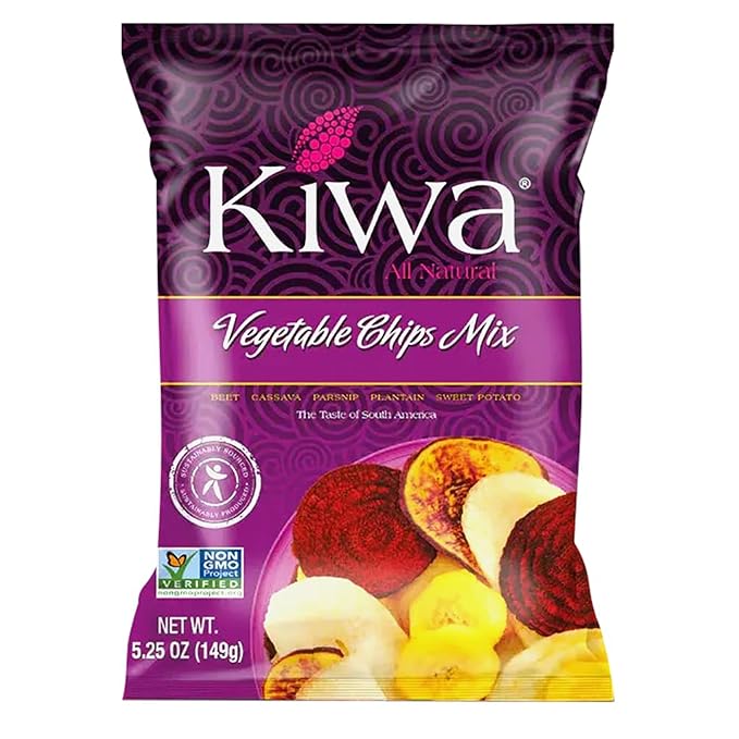 Kiwa Healthy Veggie Chips - Vegetable Snacks for Kids & Adults - Exotic Chips with Plantain, Beet