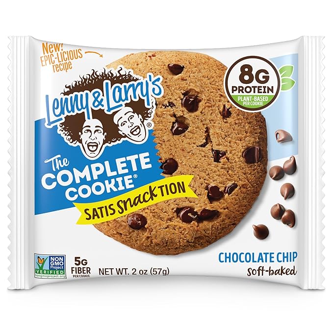 Lenny & Larry's The Complete Cookie Snack Size, Chocolate Chip, Soft Baked, 8g Plant Protein