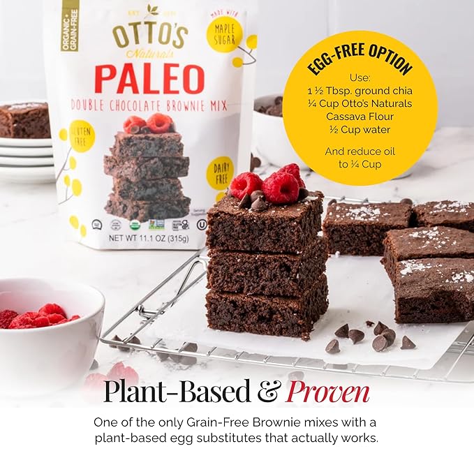 Otto's Naturals Grain-Free Paleo Double Chocolate Brownie Mix, 11.1 Oz., Top 9 Allergen-Free