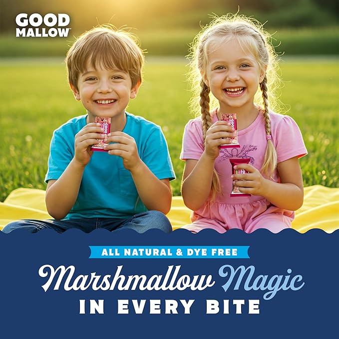 GoodMallow Vegan Rice Crispy Treats Individually Wrapped Box of 8, Kosher Vegan Snacks, Gluten Free