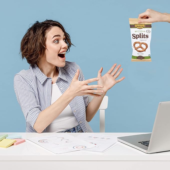 Unique Snacks Multi-Grain Splits Pretzel, Delicious Homestyle Baked Snack Bag, Vegan, OU Kosher
