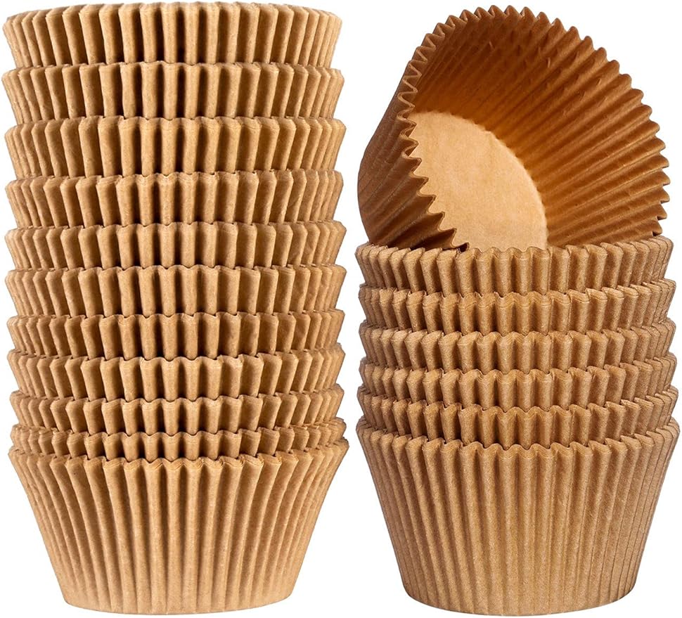 Gifbera Jumbo Cupcake Liners Greaseproof Paper 200 Count - Food Grade Odorless Muffin Baking Cups