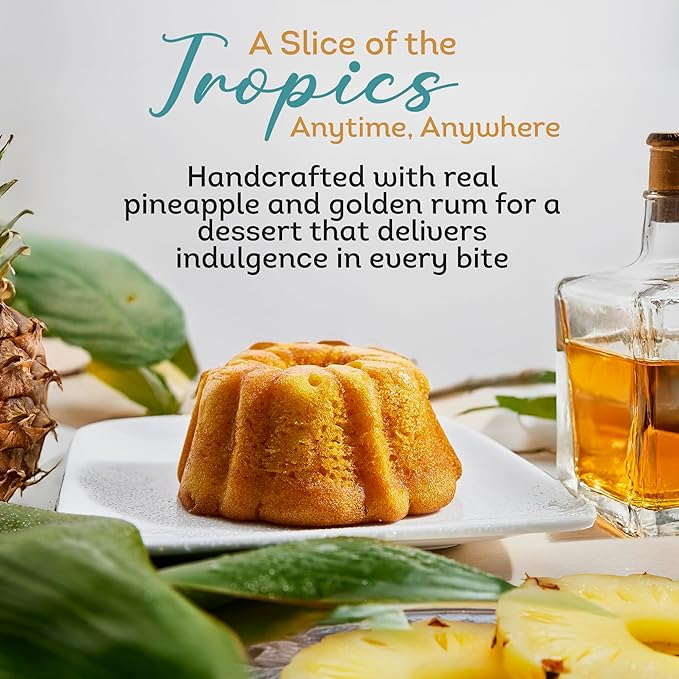 TORTUGA Caribbean Pineapple Rum Cake - 16 oz Caribbean Pineapple Rum Cakes - The Perfect Premium