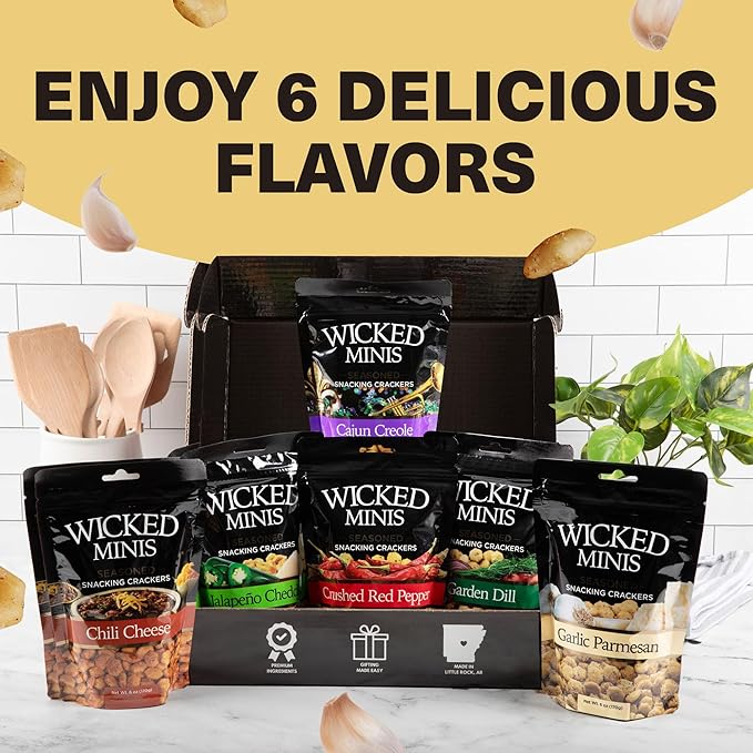 Wicked Minis Soup & Oyster Crackers - Saltine Crackers Salted Flavored Mini Puffed Soup Crackers