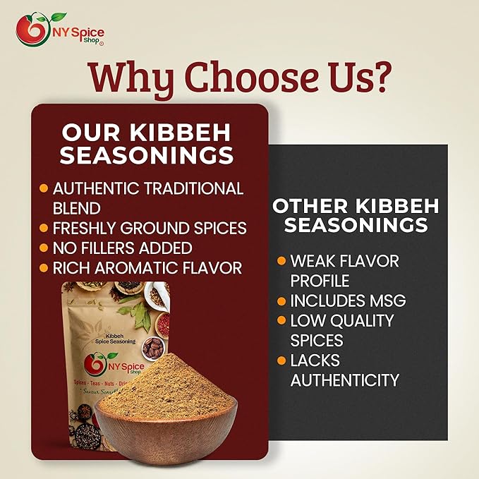 NY SPICE SHOP Kibbeh Seasoning Mix - 6 Ounce Bulgur Kamouneh Spice Blend - Middle Eastern Spice