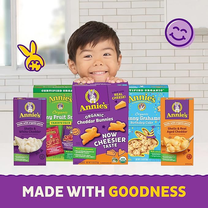 Annie’s Organic, Snack Variety Pack, Cheddar Bunnies and Bunny Grahams, 1 oz, 36 ct