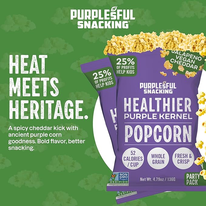Purplesful Purple Corn Popcorn, Silkier, Creamier & Healthy Popcorn, Vegan-Friendly, Non-GMO