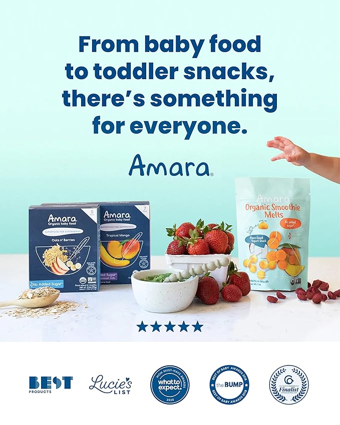Amara Smoothie Melts - Mango Carrot - Baby Snacks Made With Fruits and Vegetables - Healthy Toddler