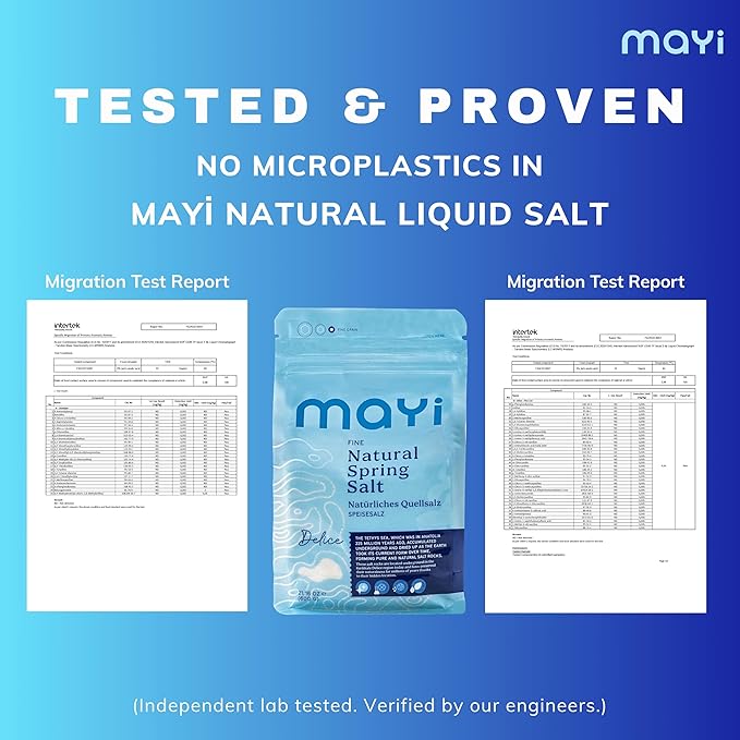MAYİ Natural Spring Fine Ground Salt 1.2 lb - Hand-Harvested, Kosher, Microplastic-Free