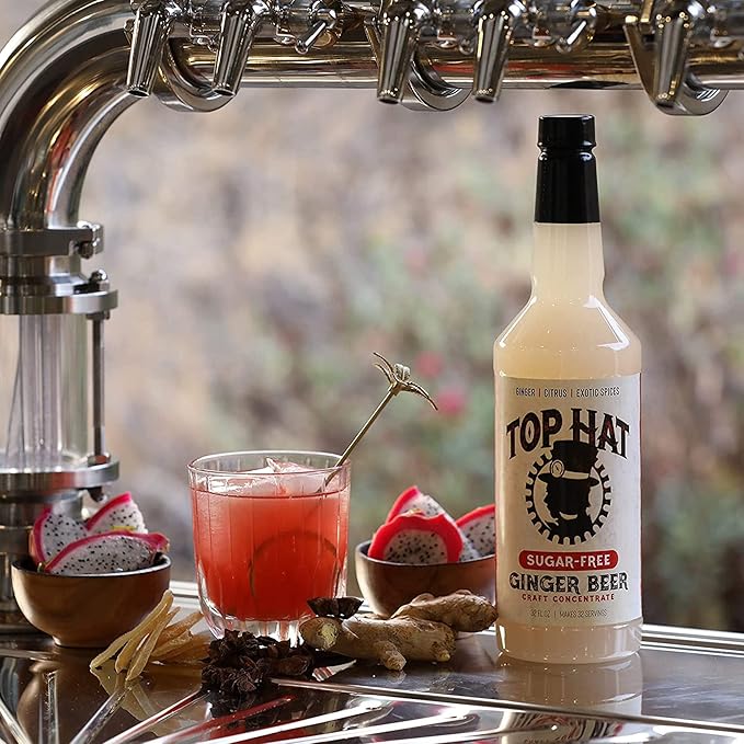 Top Hat Keto Sugar Free Diet Ginger Beer Syrup - Made with Organic Monk Fruit – Zero Sugar Ginger