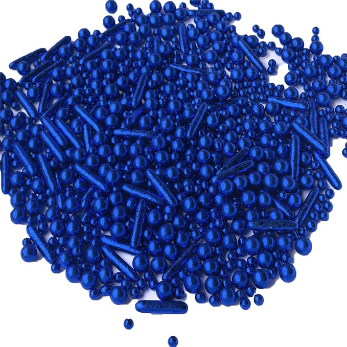 Sprinkles Blue Pearl Sugar Candy Mix Size Baking Cake Decorations Cupcake Toppers Celebrations
