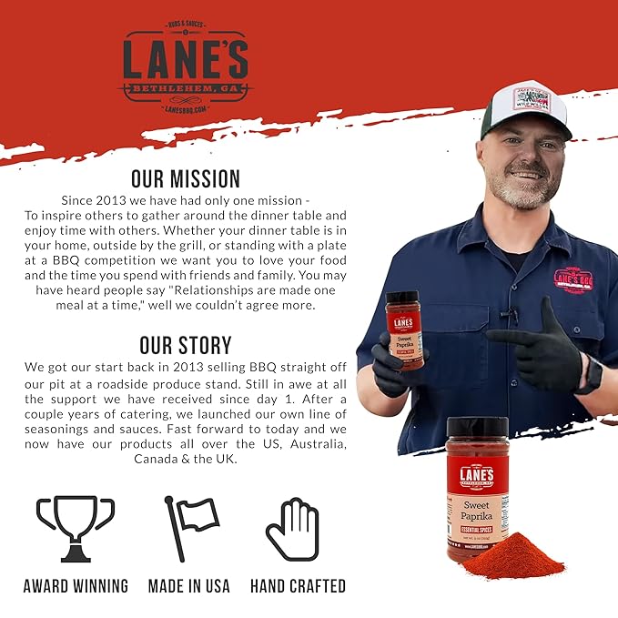 Lane's Sweet Paprika Powder, All-Natural Smoked Paprika Sweet, Great for Chicken, Meat, and